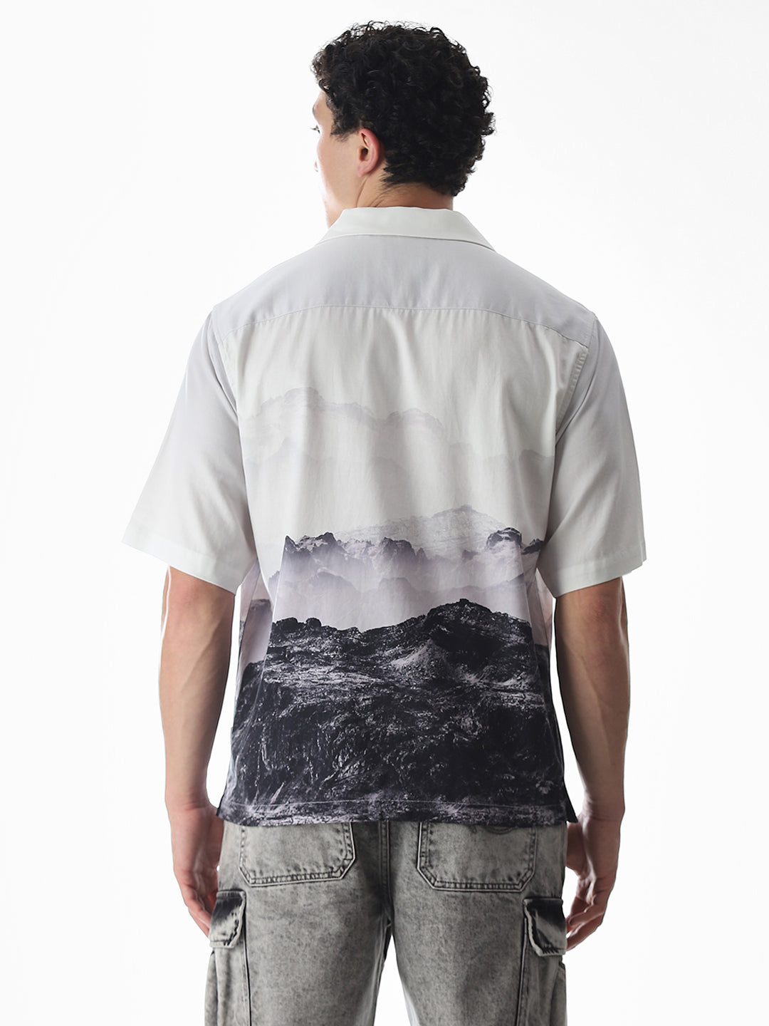 White Printed Oversized Shirt