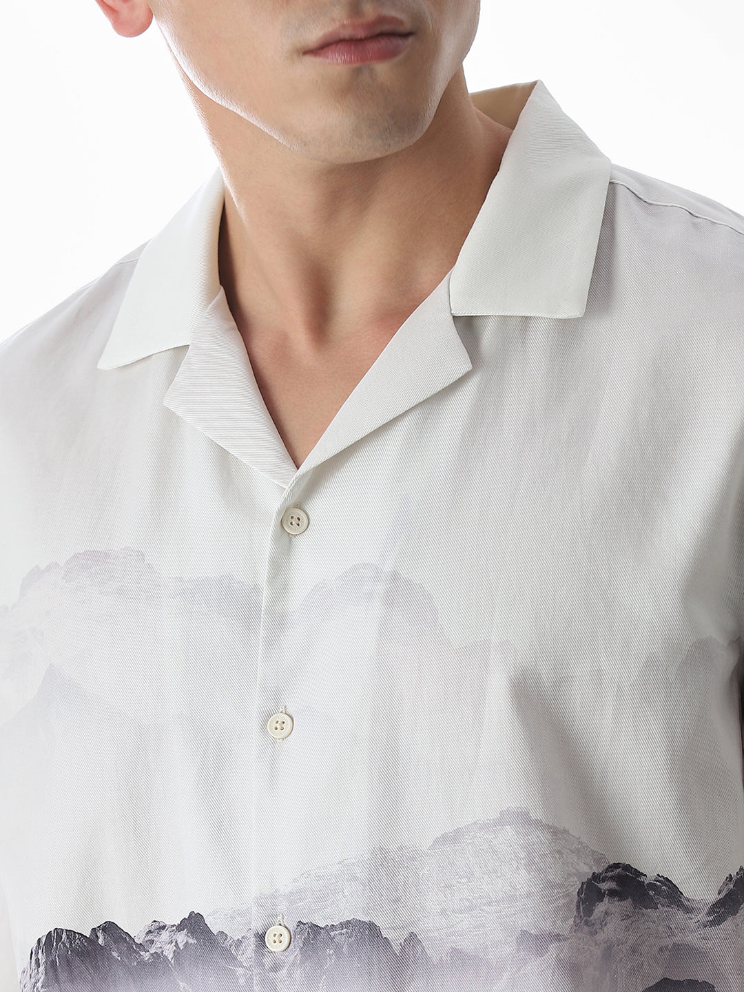 White Printed Oversized Shirt