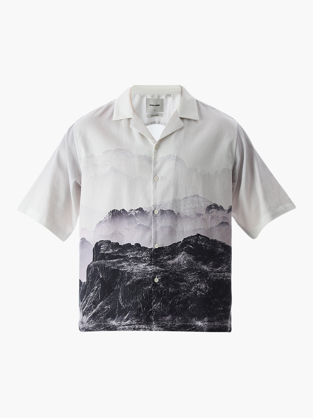 White Printed Oversized Shirt