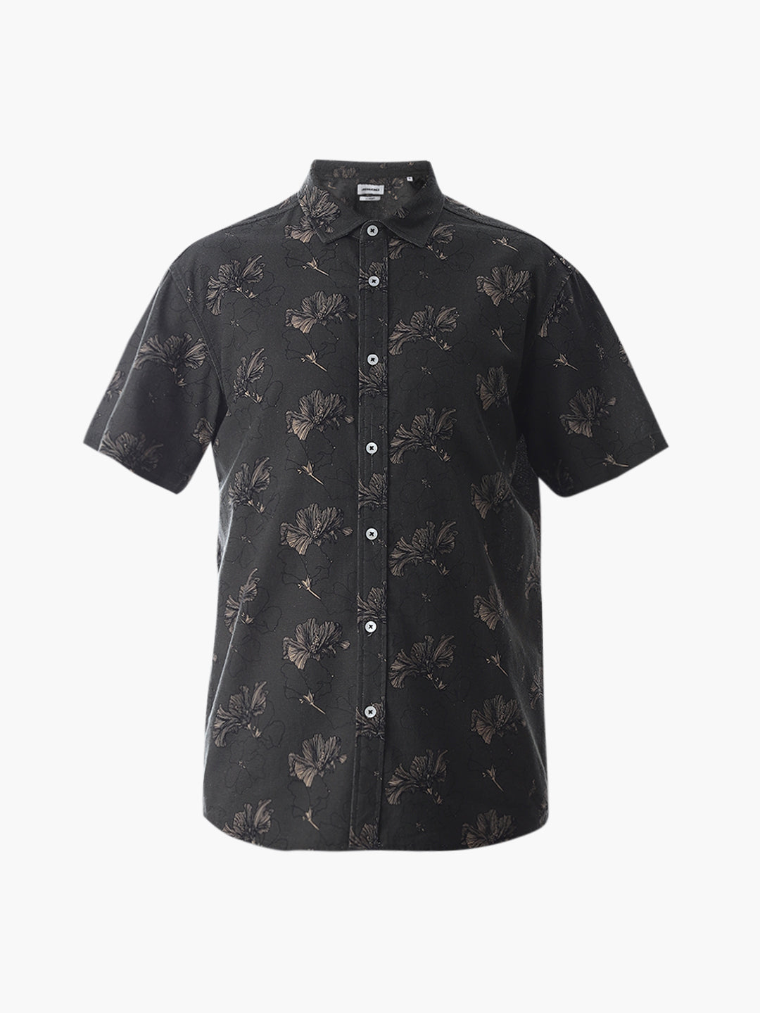 Olive Green Printed Cotton Shirt