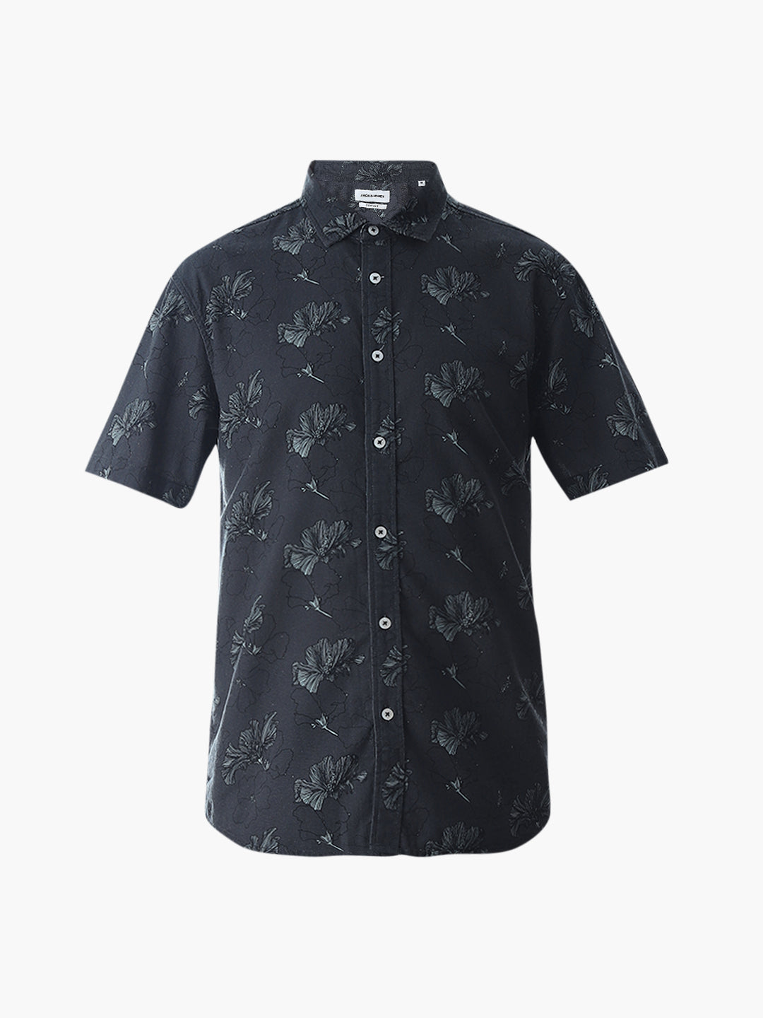 Dark Grey Printed Cotton Shirt