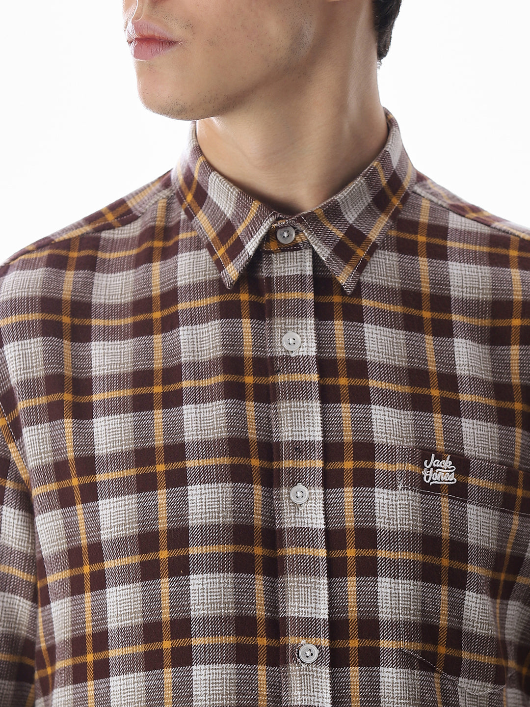 Regular Fit Check Shirt - Brown