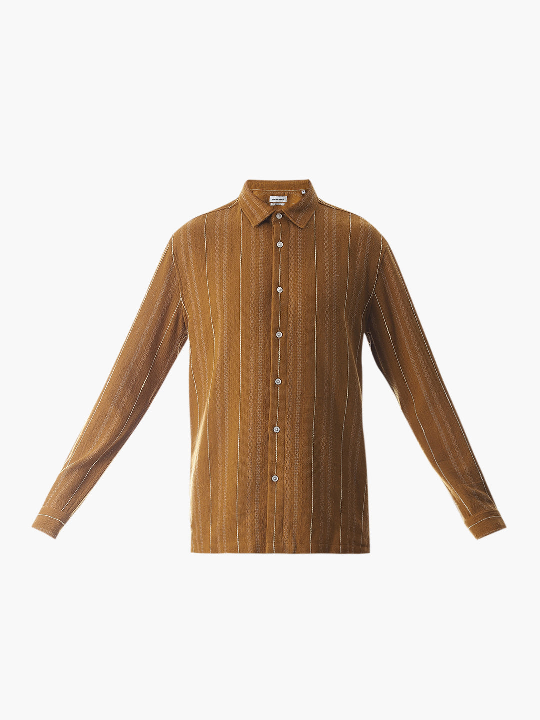 Regular Fit Striped Shirt - Golden Brown