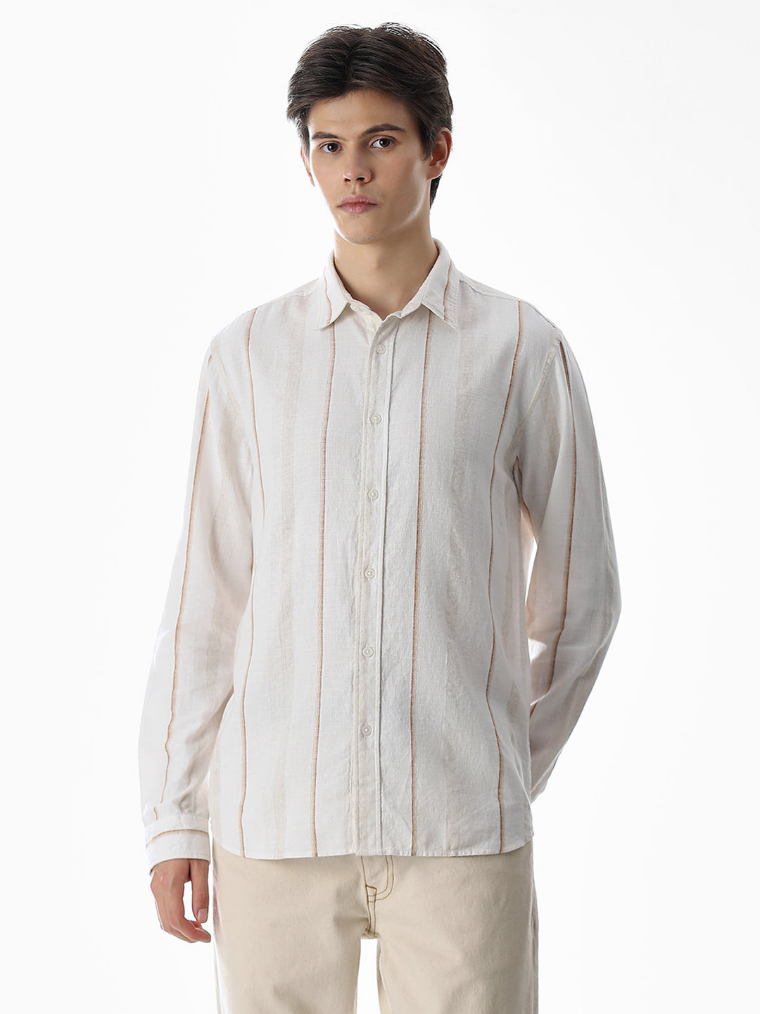 Regular Fit Striped Shirt - White