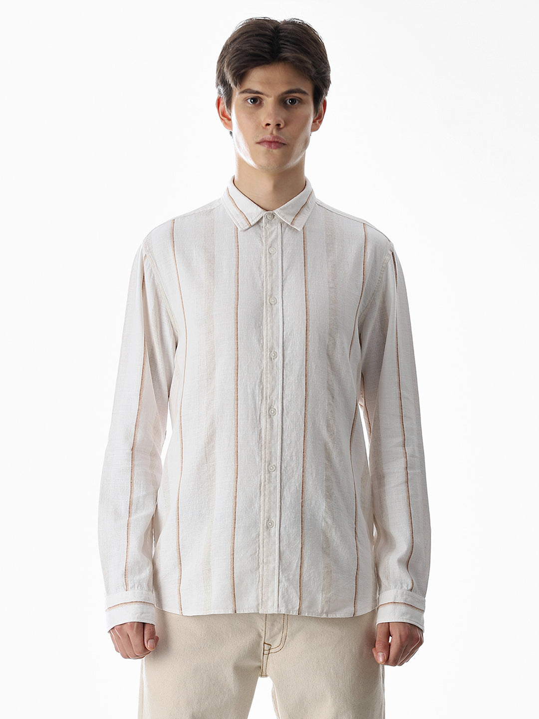 Regular Fit Striped Shirt - White