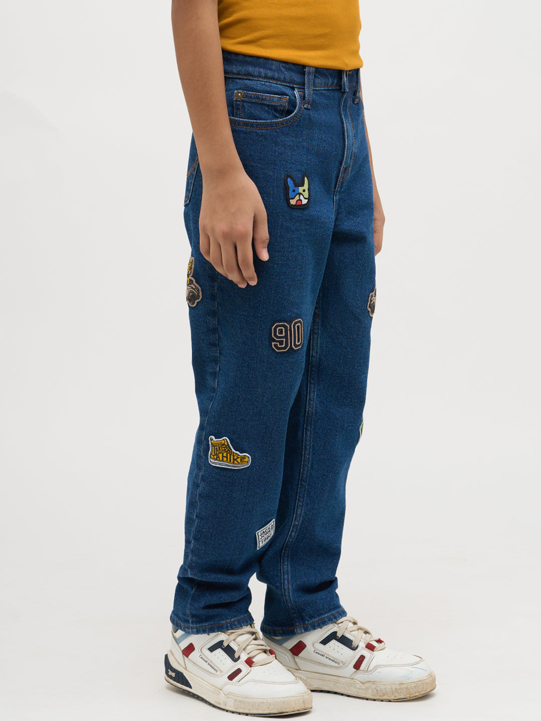 Boys Applique Print Loose Fit Jeans