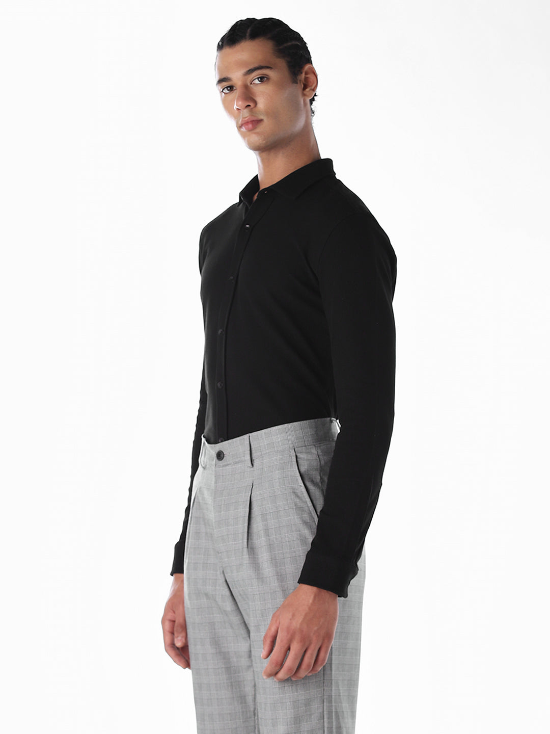 Black Stretch Slim Fit Shirt