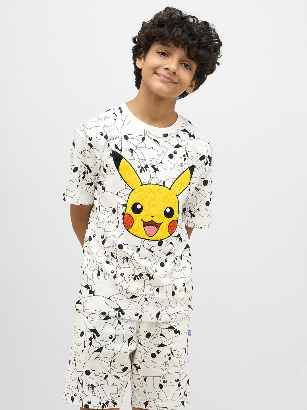 Boys Pikachu Print Cotton T-shirt
