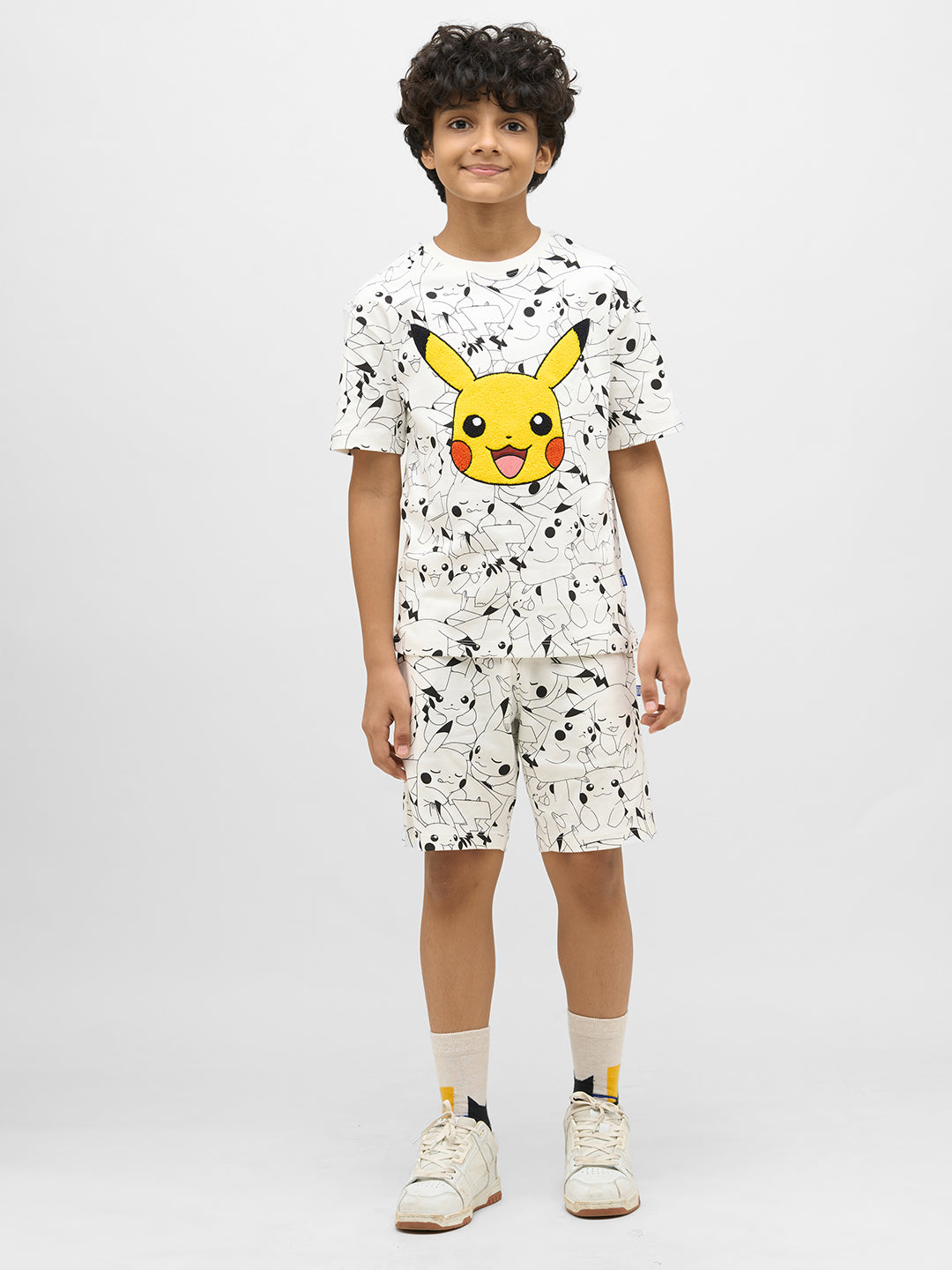 Boys Pikachu Print Cotton T-shirt