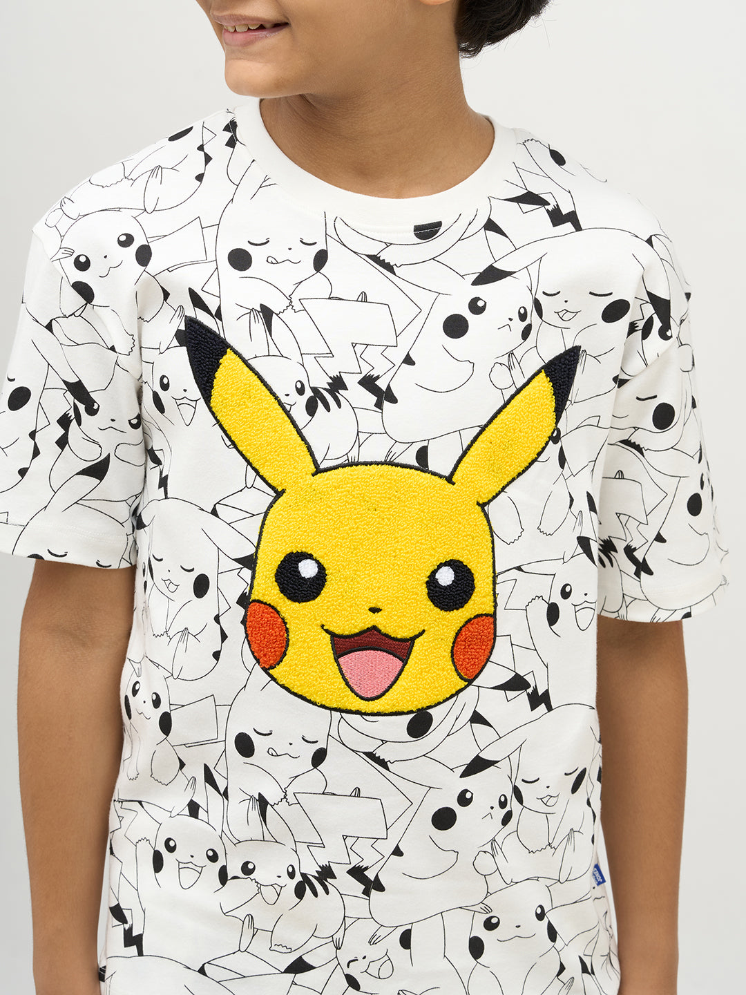Boys Pikachu Print Cotton T-shirt