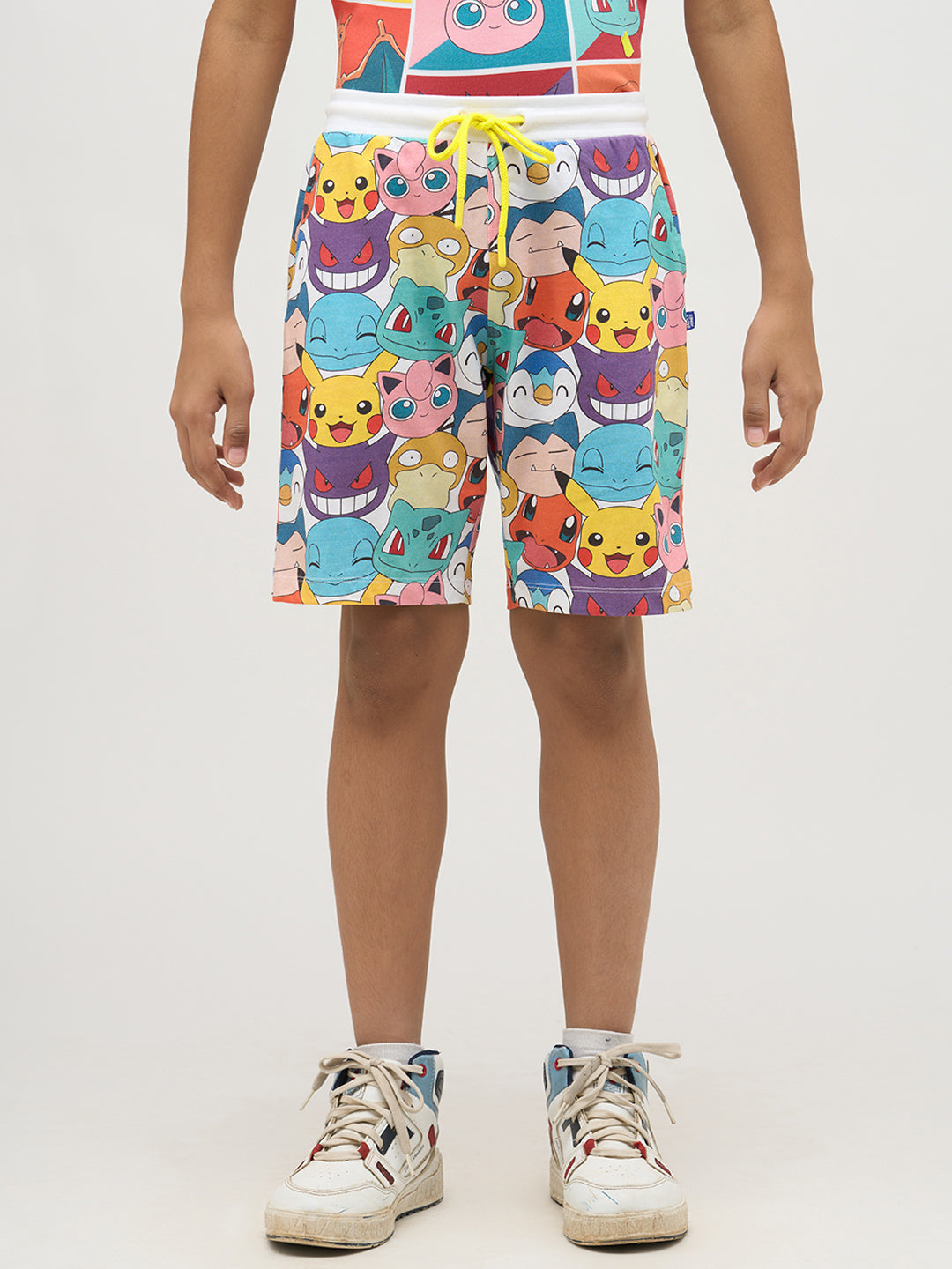 Boys Multi-Pokemon Faces Print Shorts
