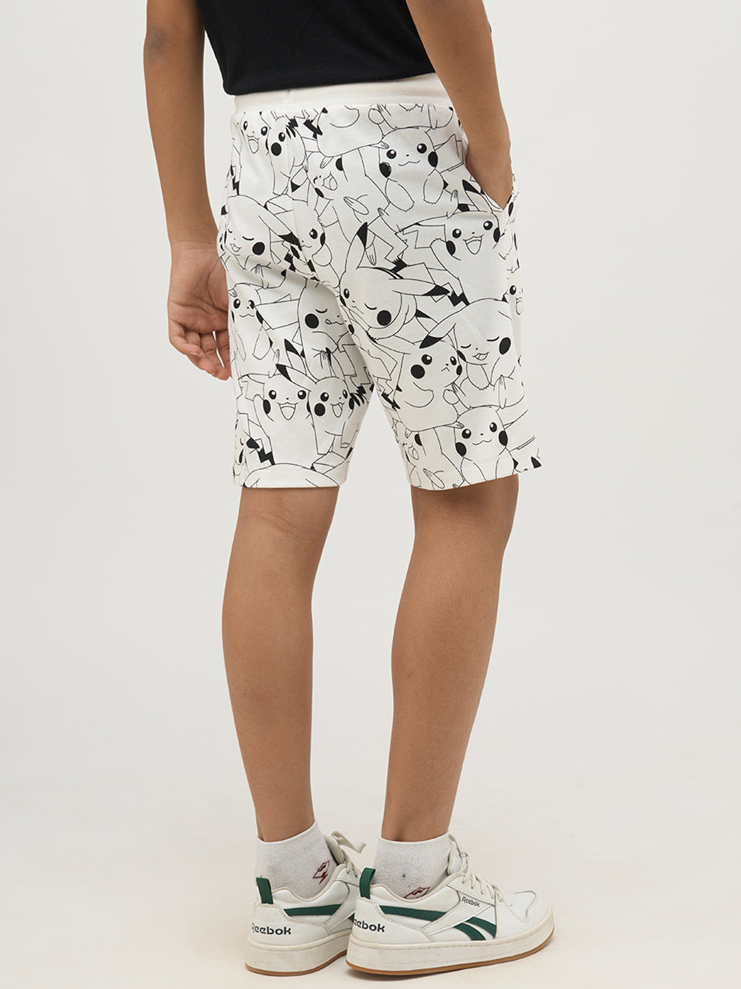 Boys Pikachu Print Cotton Shorts