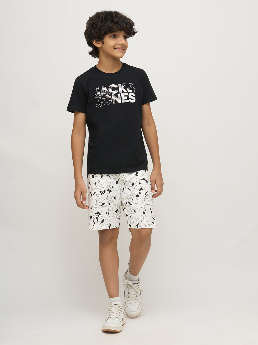 Boys Pikachu Print Cotton Shorts
