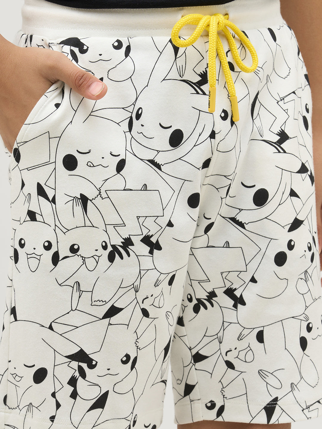 Boys Pikachu Print Cotton Shorts