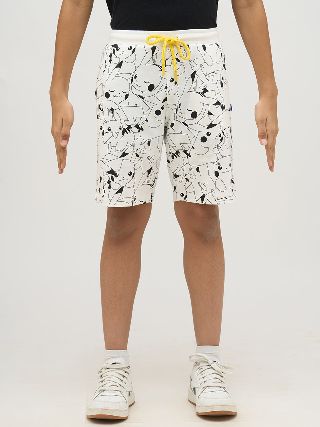 Boys Pikachu Print Cotton Shorts