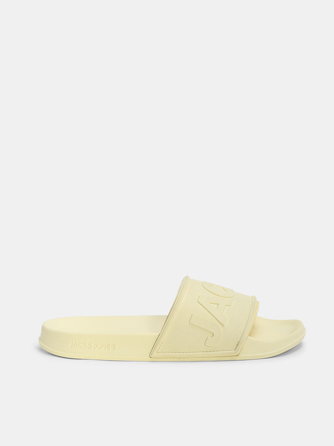 Yellow Logo Embossed Pool Sliders
