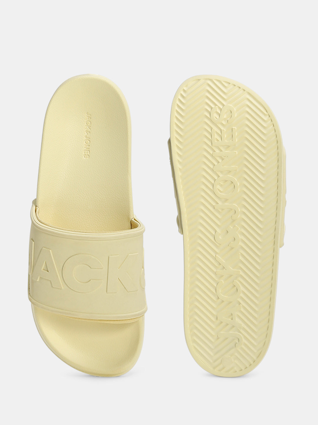 Yellow Logo Embossed Pool Sliders