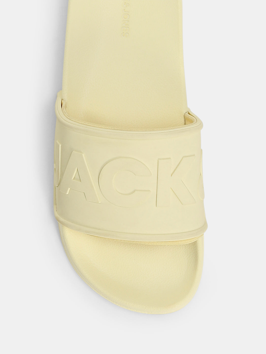Yellow Logo Embossed Pool Sliders
