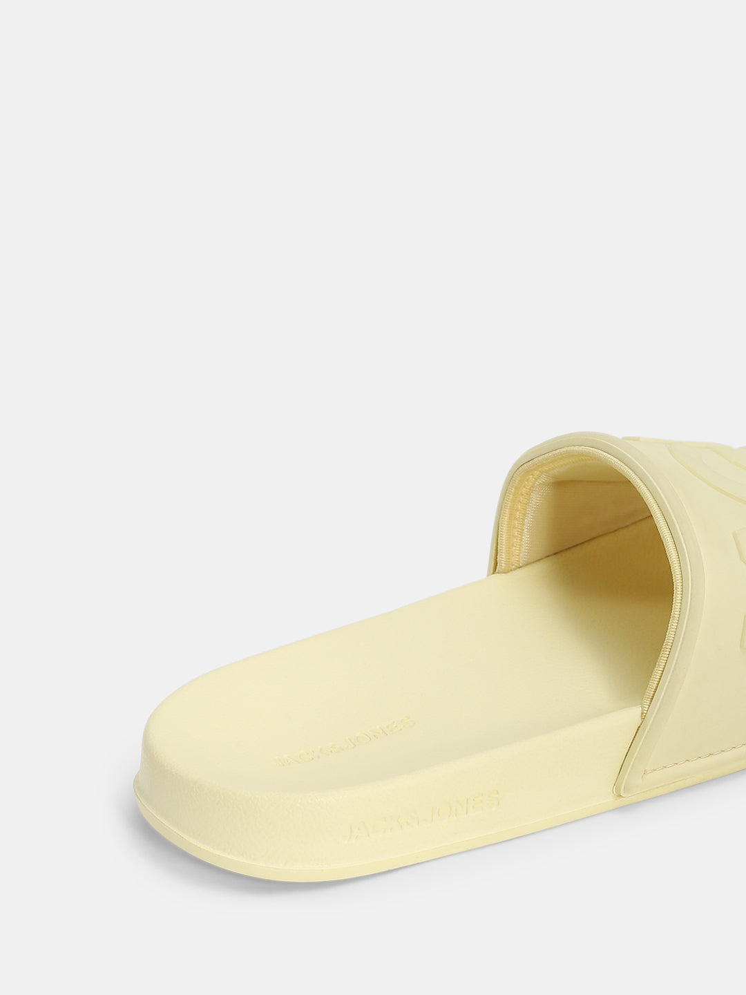 Yellow Logo Embossed Pool Sliders