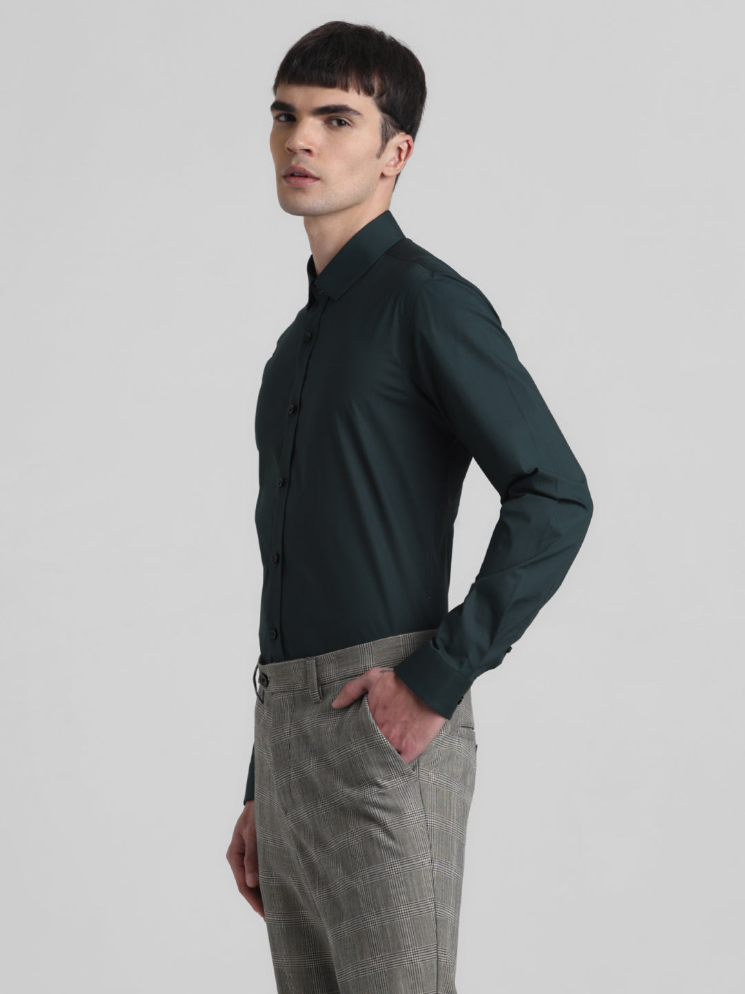Dark Green Slim Fit Formal Shirt