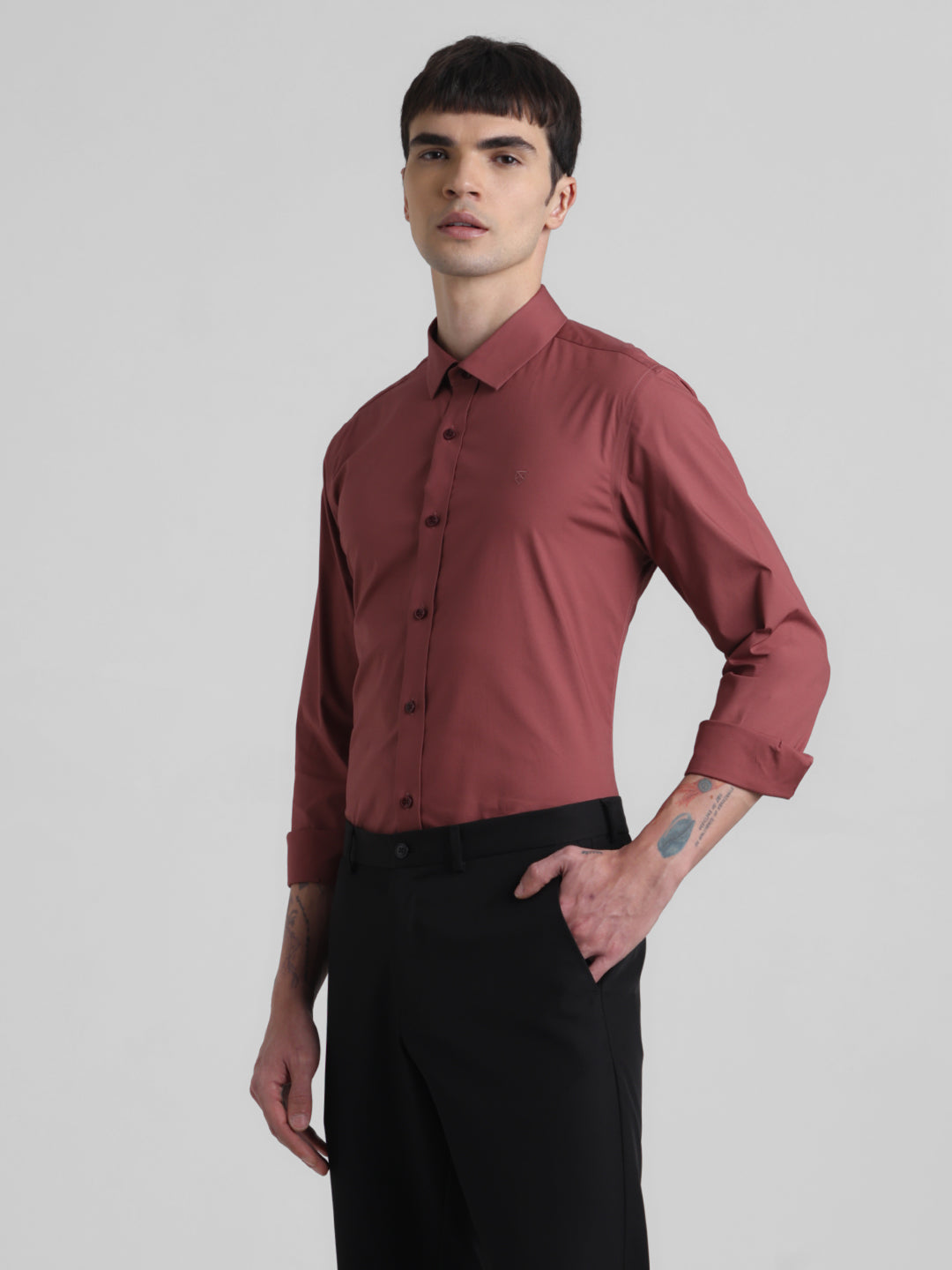 Brown Slim Fit Formal Shirt