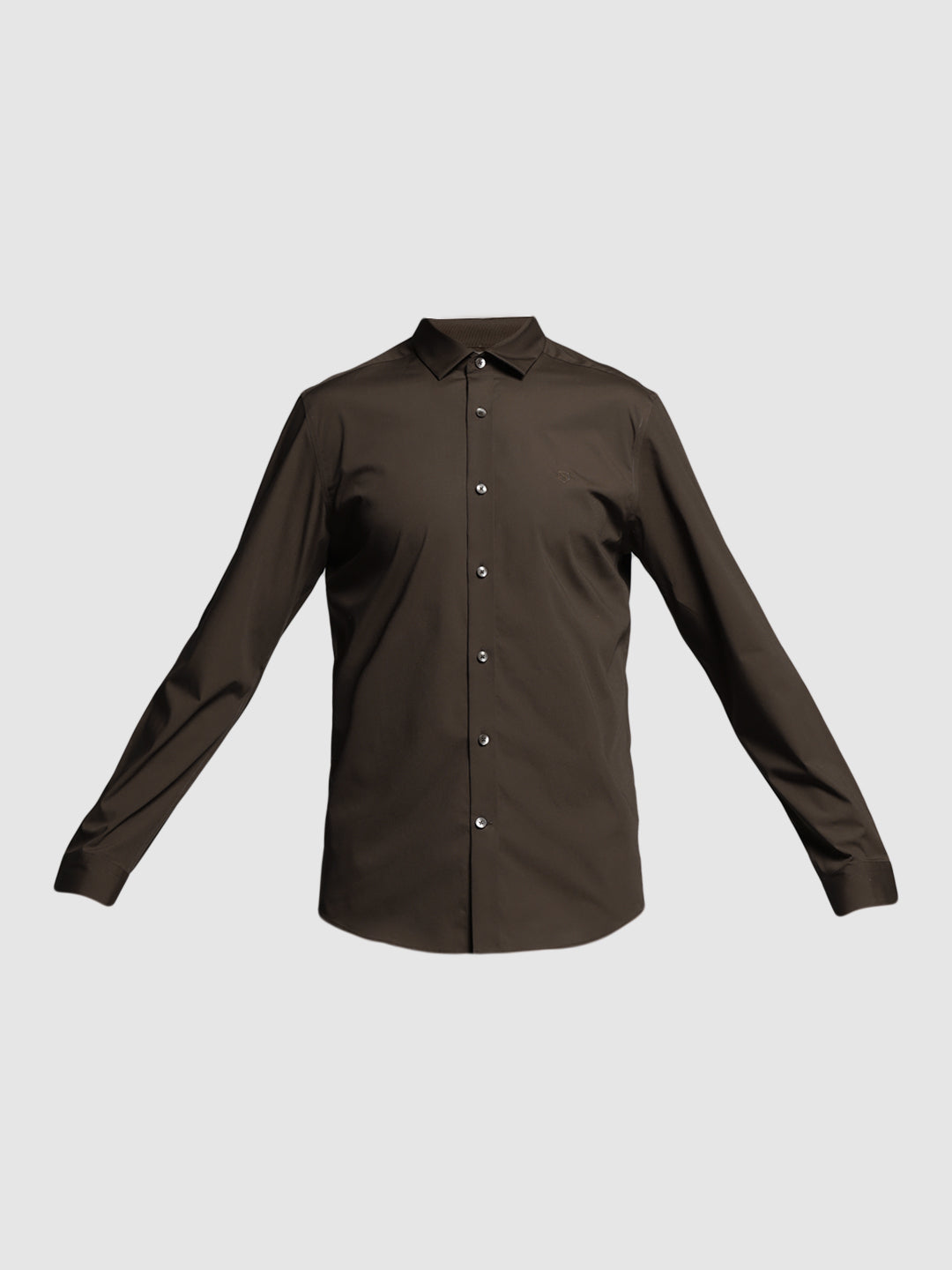Dark Brown Slim Fit Formal Shirt