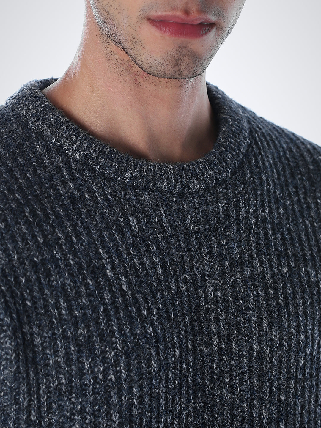 Grey Melange Relaxed Fit Knit