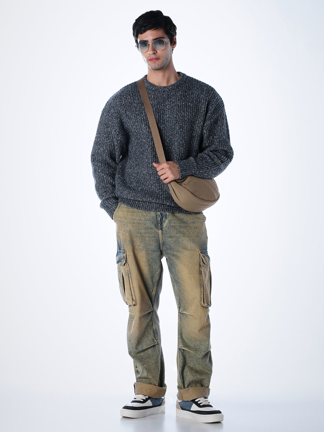 Grey Melange Relaxed Fit Knit