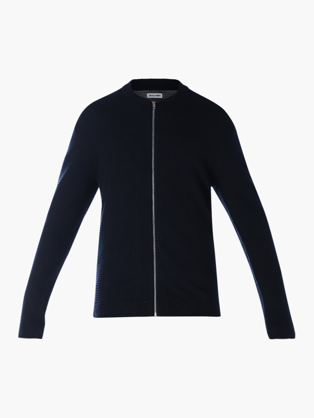 Navy Blue Zip-Up Cardigan