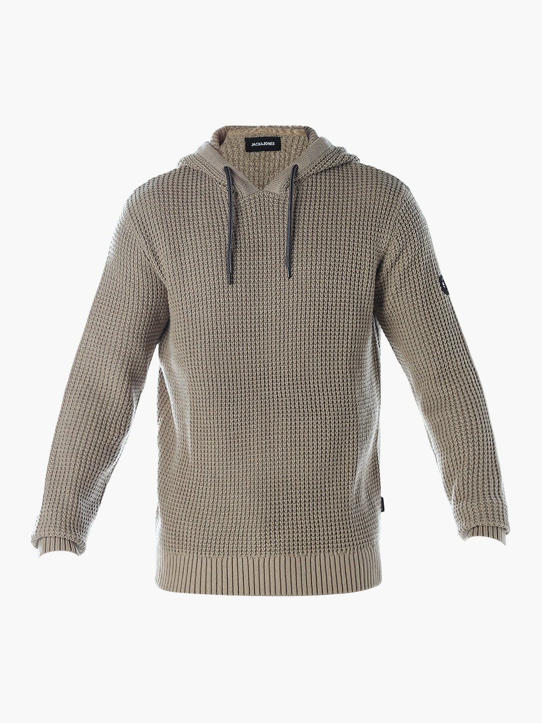 Beige Knitted Hoodie
