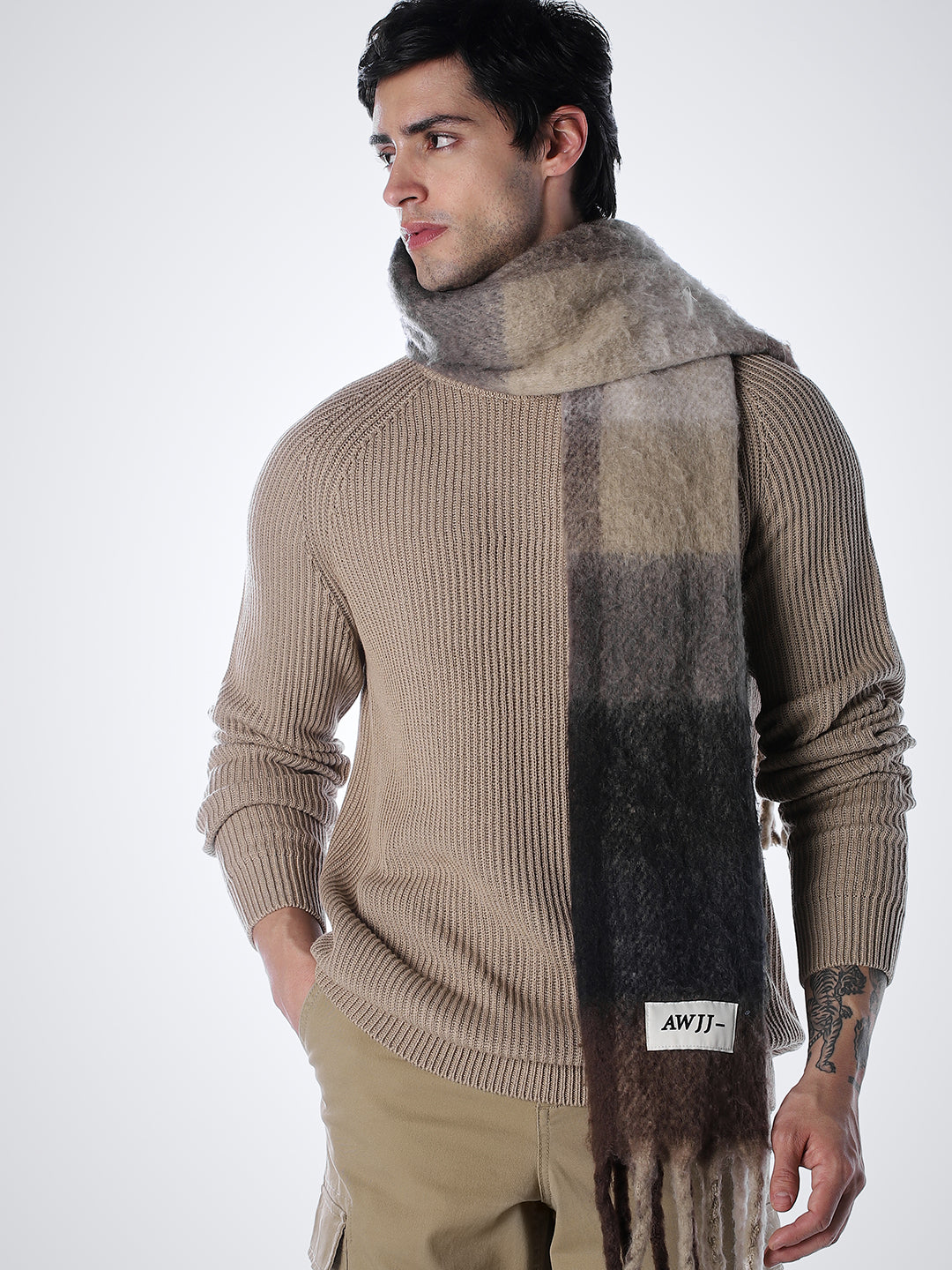 Beige Relaxed Fit Pullover - XL