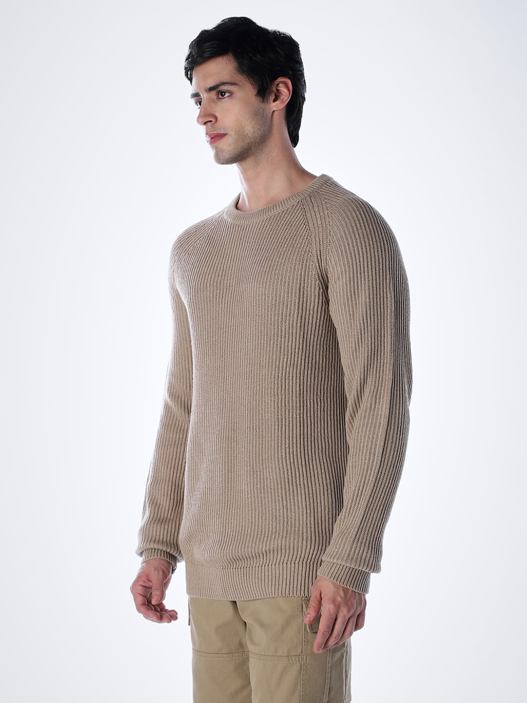 Beige Relaxed Fit Pullover