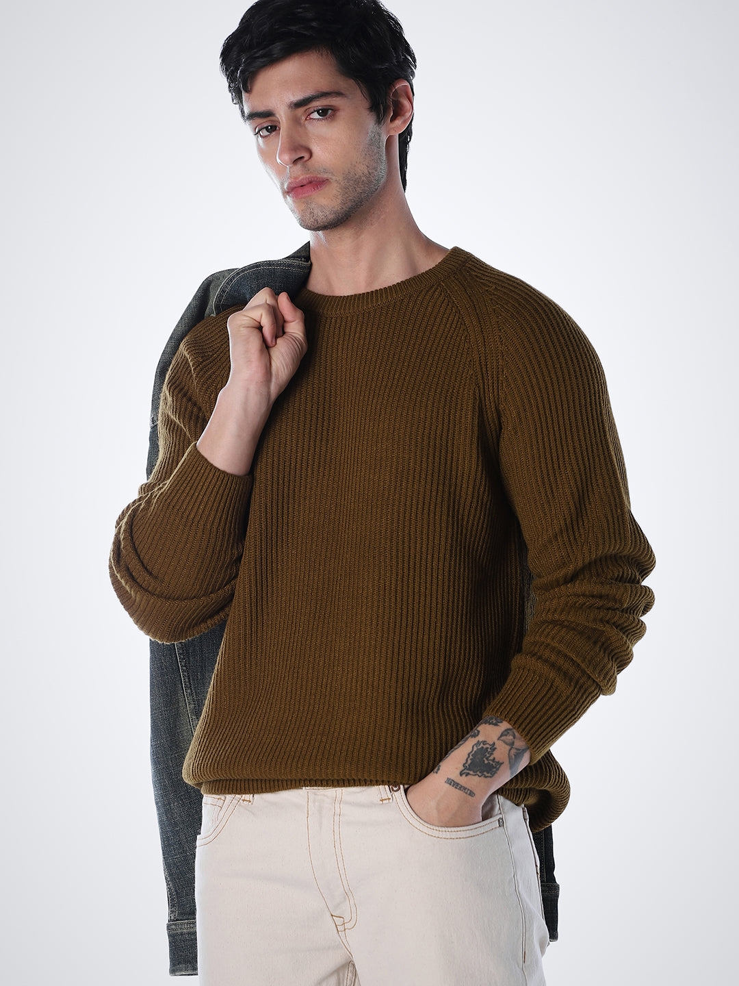 Brown Relaxed Fit Pullover - XL