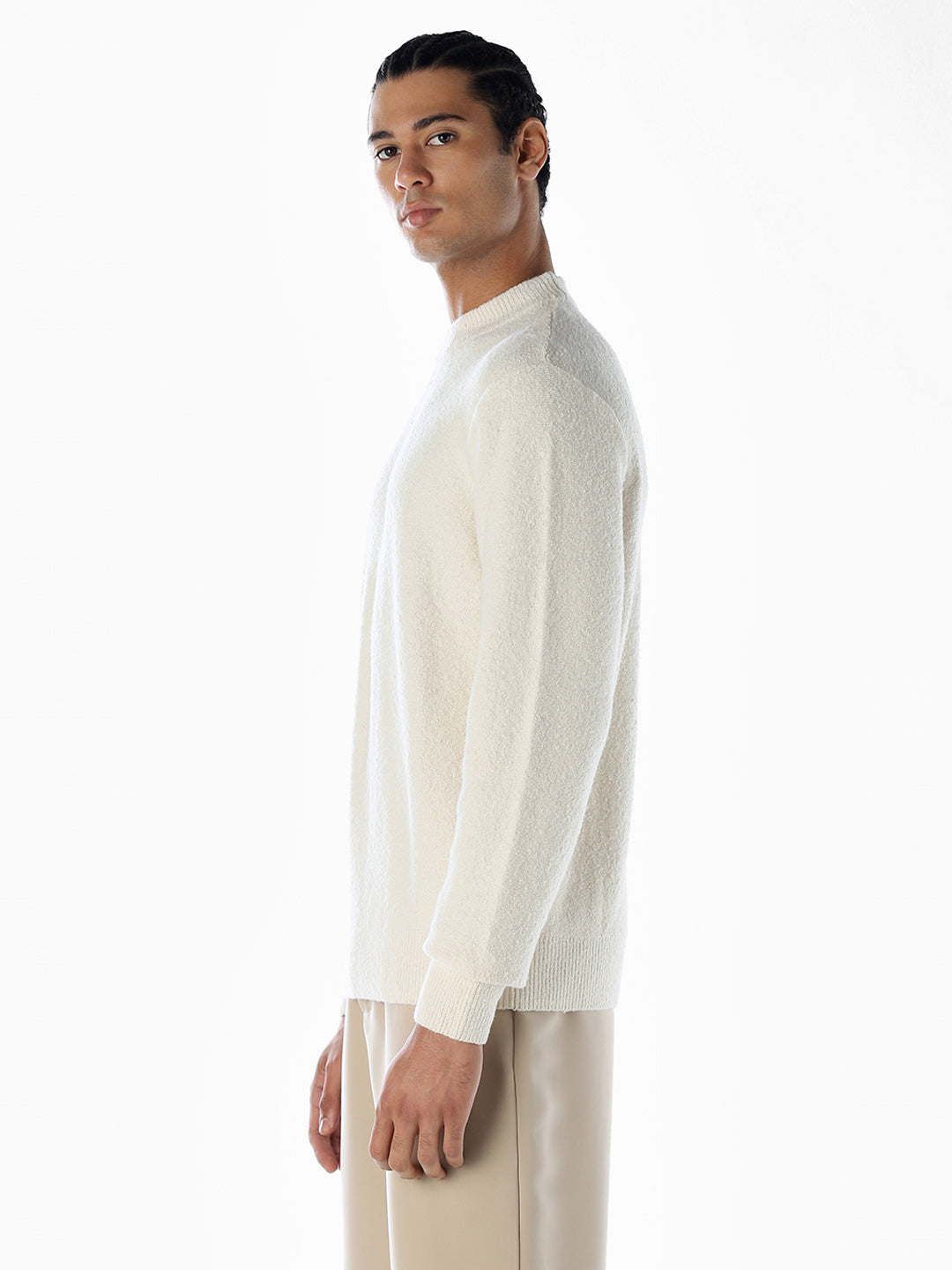 Knitted Relaxed Fit Pullover - Beige
