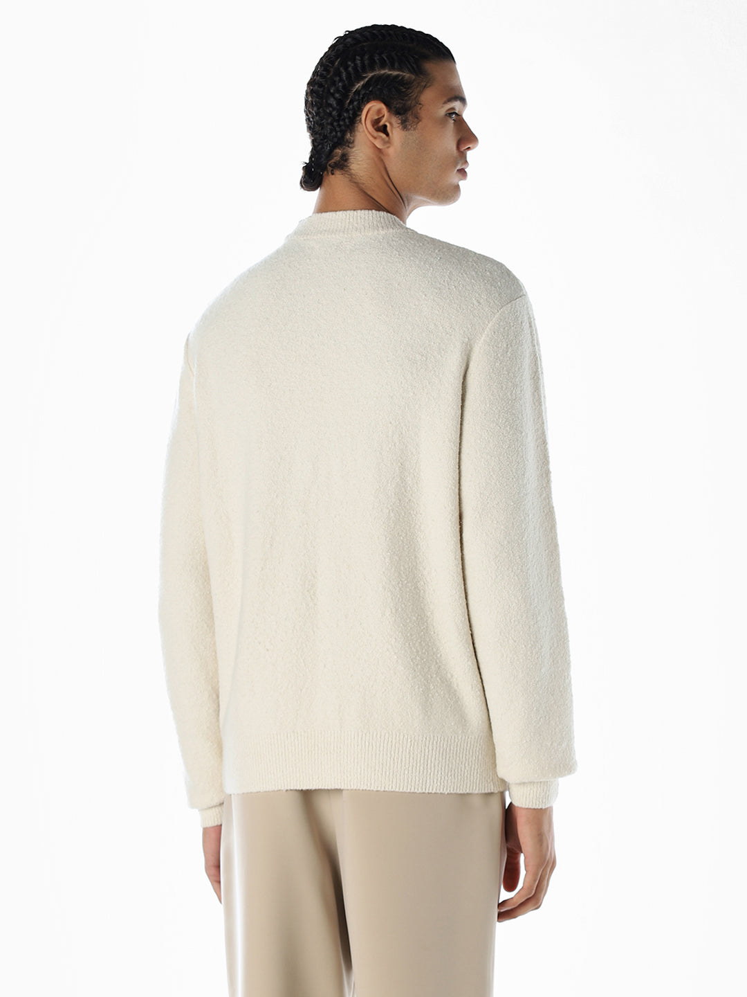 Knitted Relaxed Fit Pullover - Beige