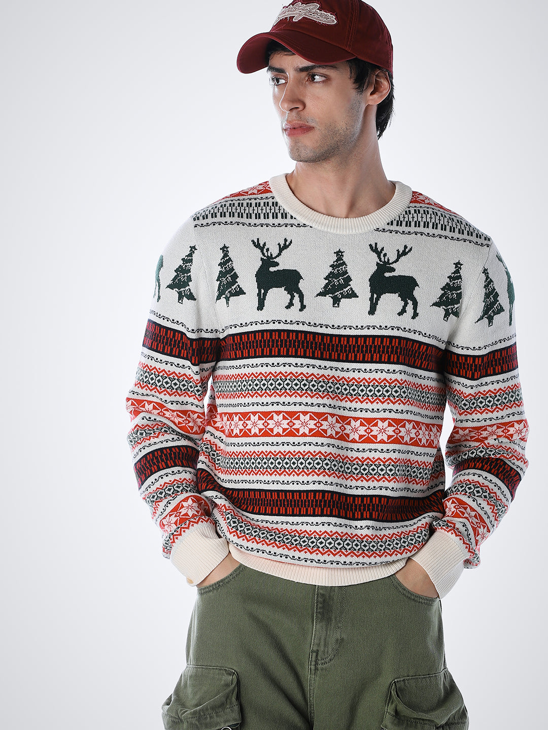 X-MAS Print Jacquard Pullover
