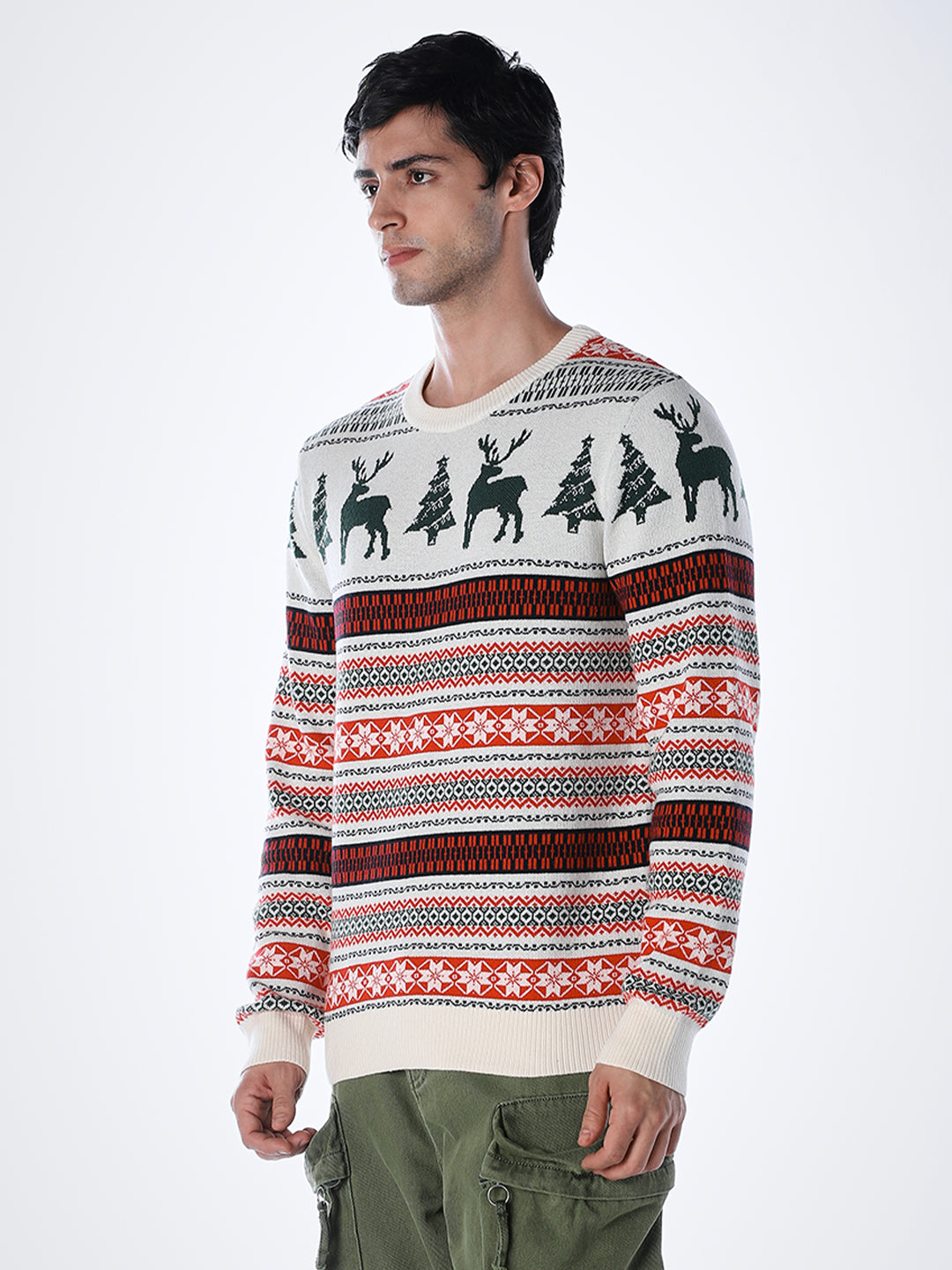 X-MAS Print Jacquard Pullover