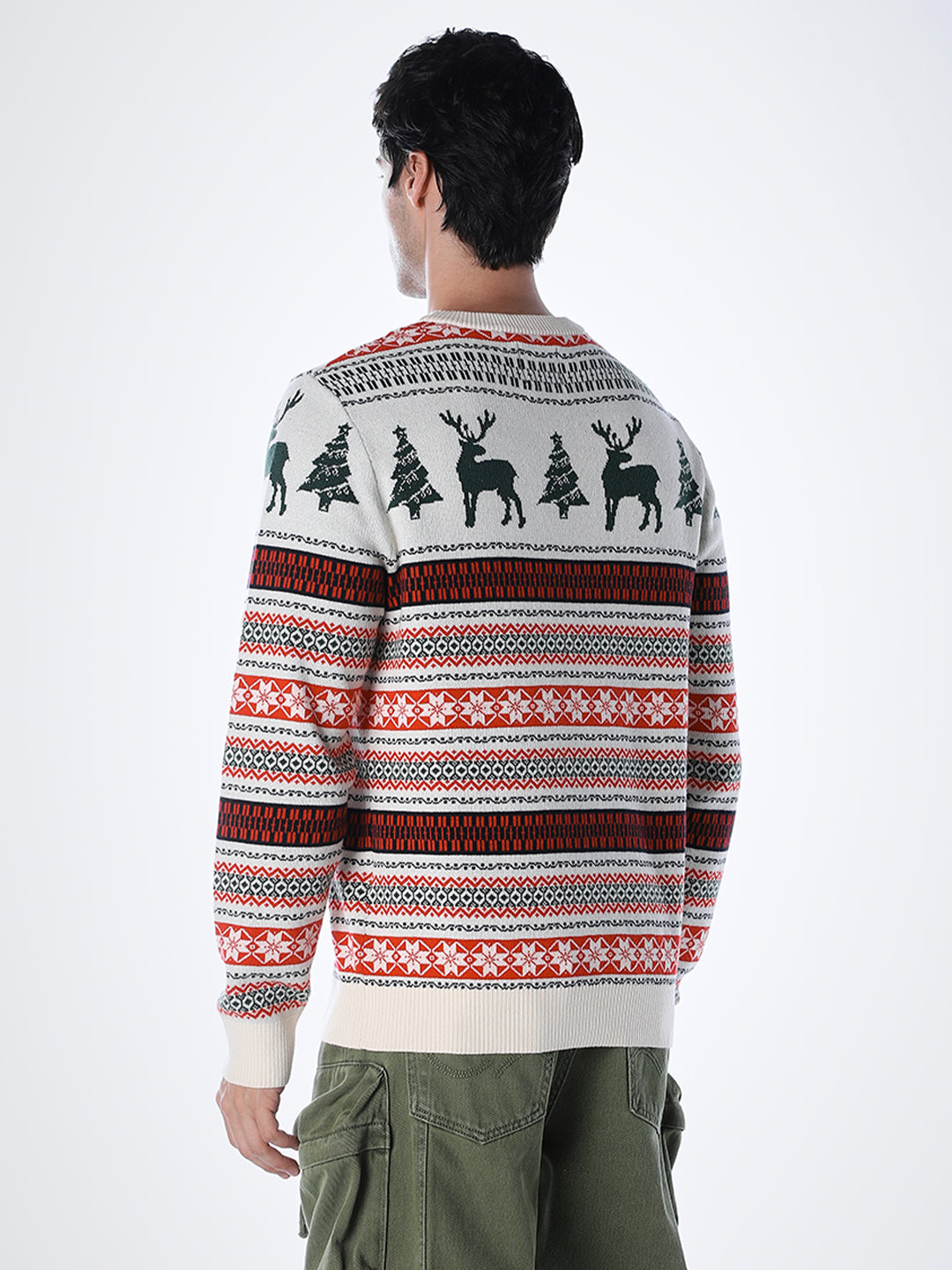 X-MAS Print Jacquard Pullover