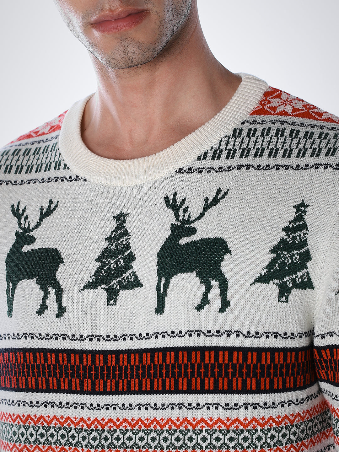 X-MAS Print Jacquard Pullover