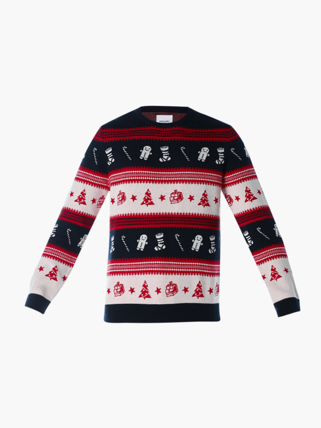 X-MAS Print Jacquard Pullover - Red