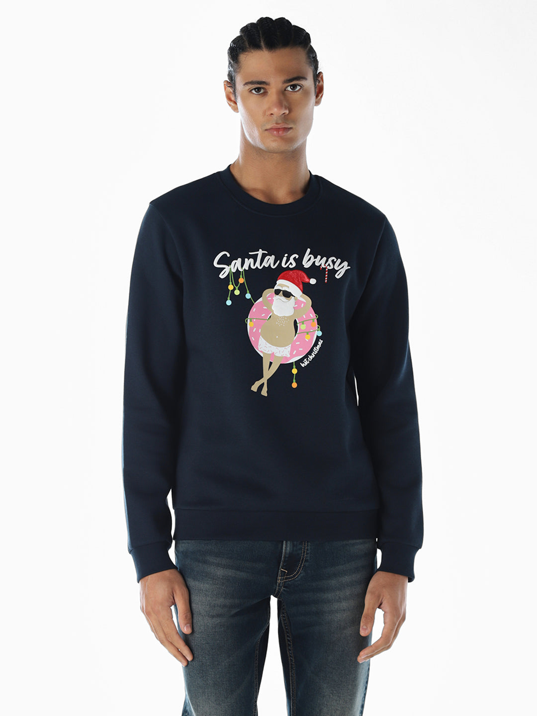 X-Mas Print Sweatshirt - Blue