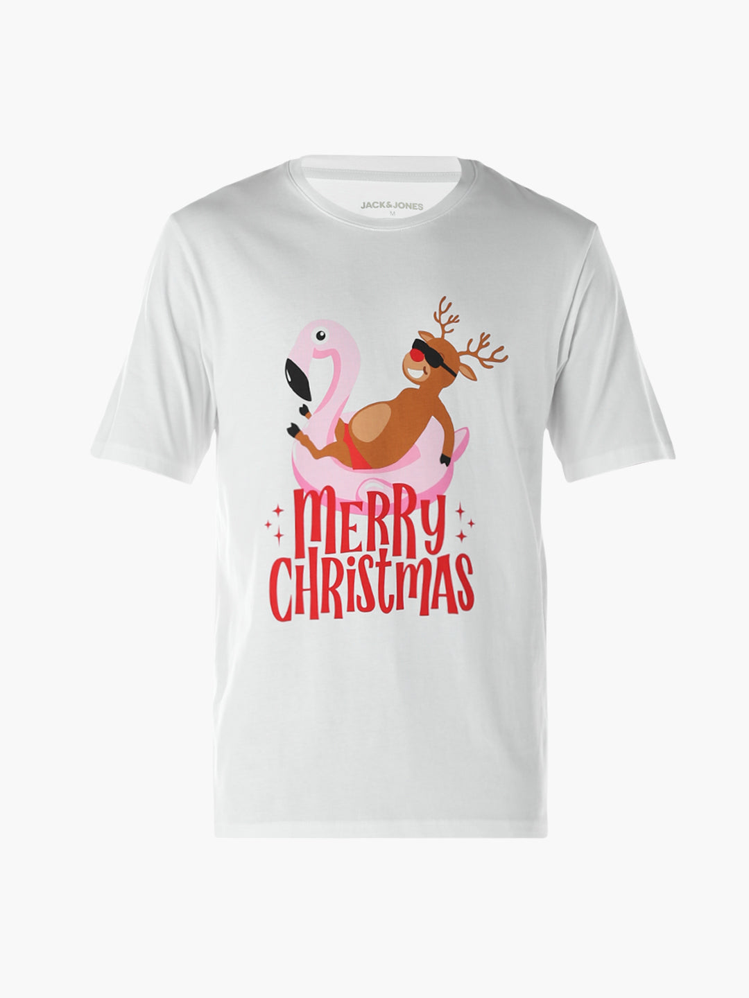 Reindeer X-Mas Printed T-shirt - White