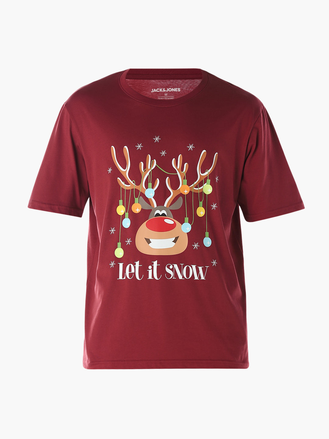 Buy Reindeer X-Mas Printed T-shirt - Red Online | JACK&JONES