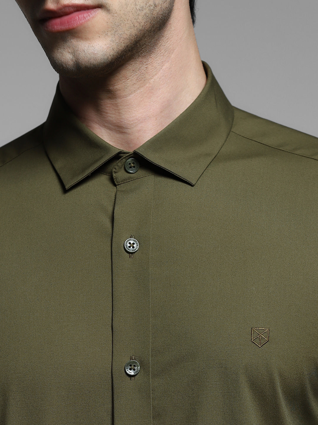 Dark Olive Slim Fit Formal Shirt