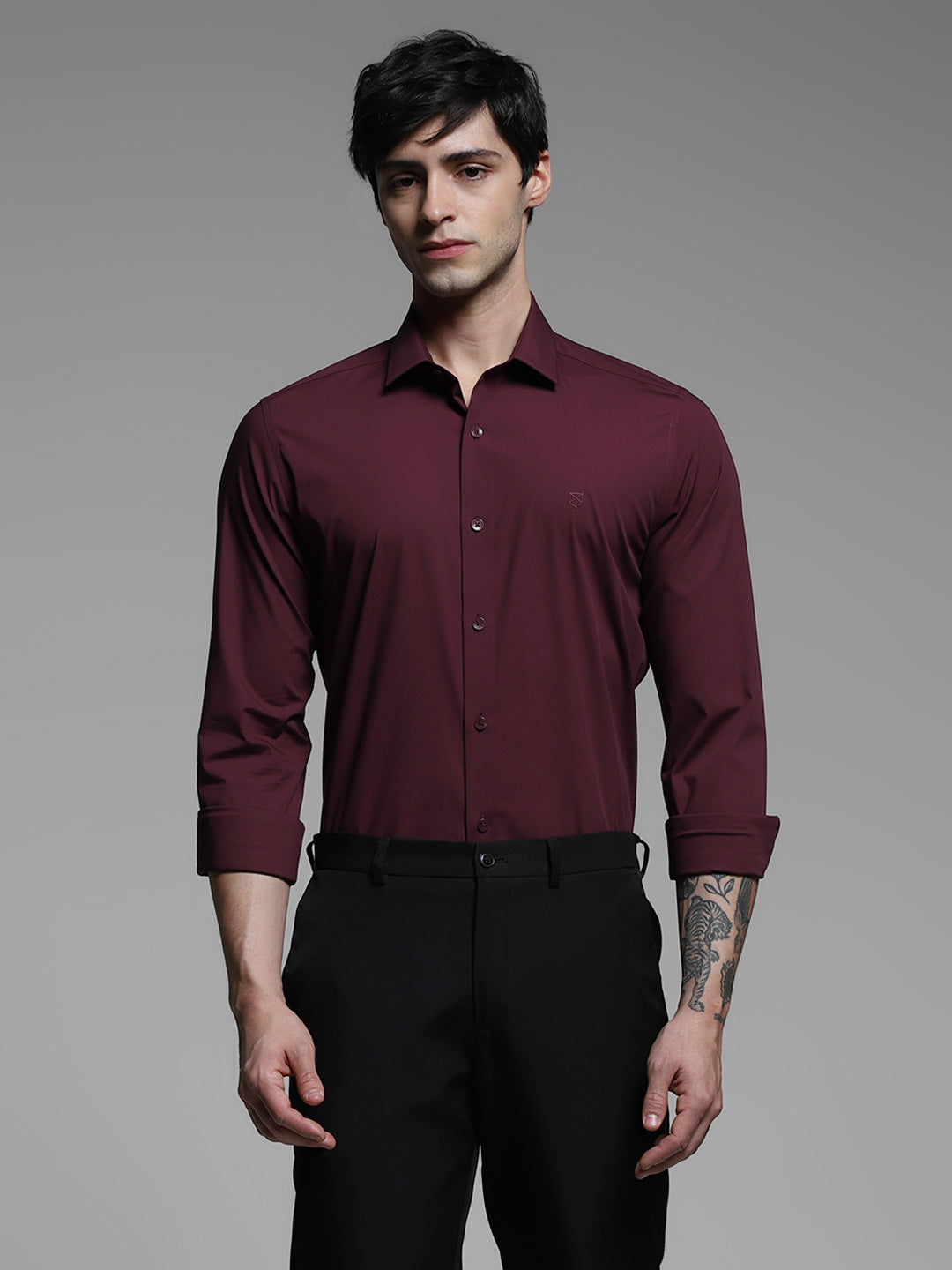 Maroon Slim Fit Formal Shirt