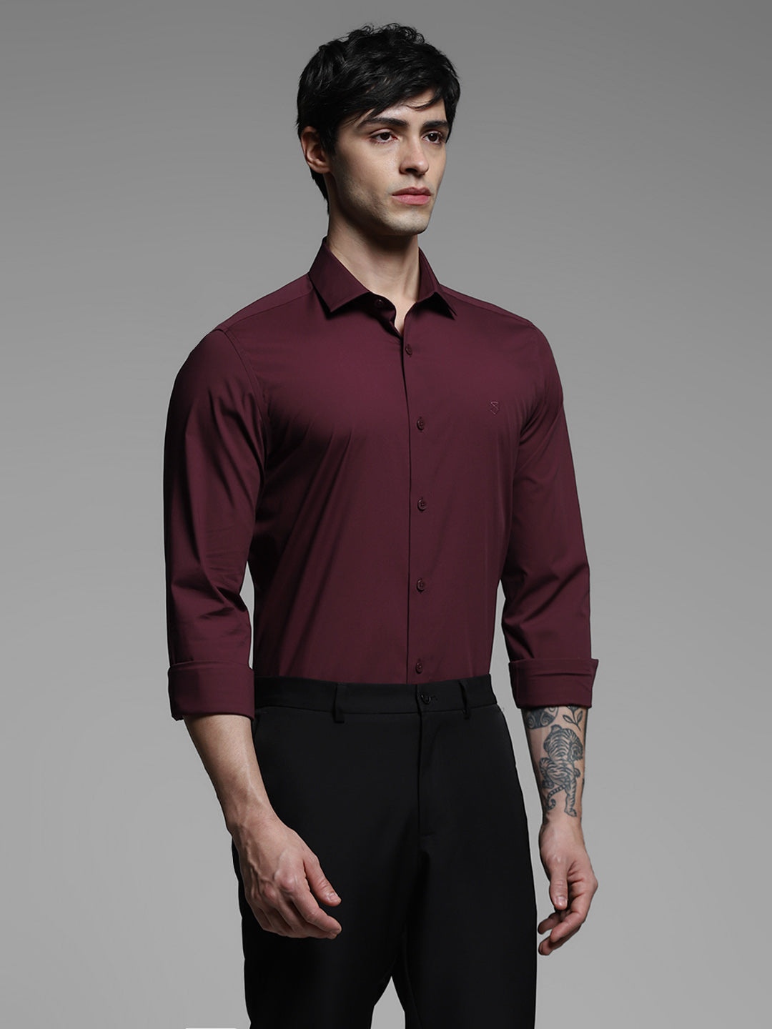 Maroon Slim Fit Formal Shirt