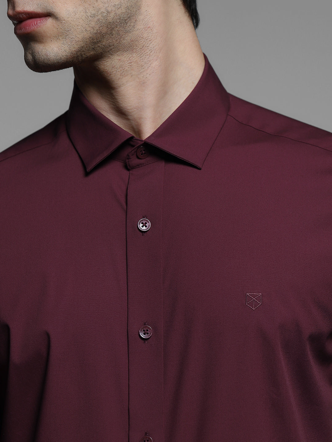 Maroon Slim Fit Formal Shirt