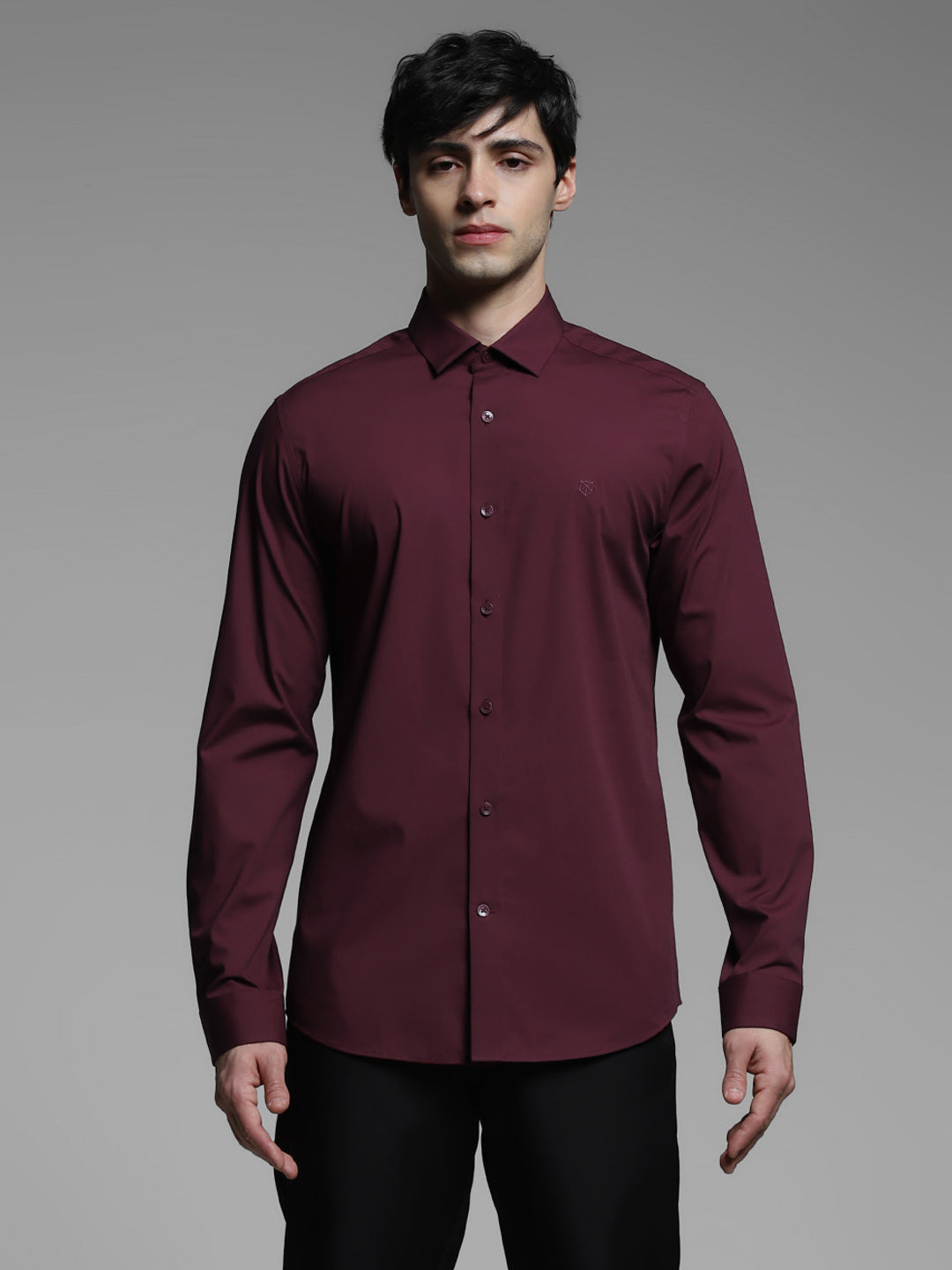 Maroon Slim Fit Formal Shirt