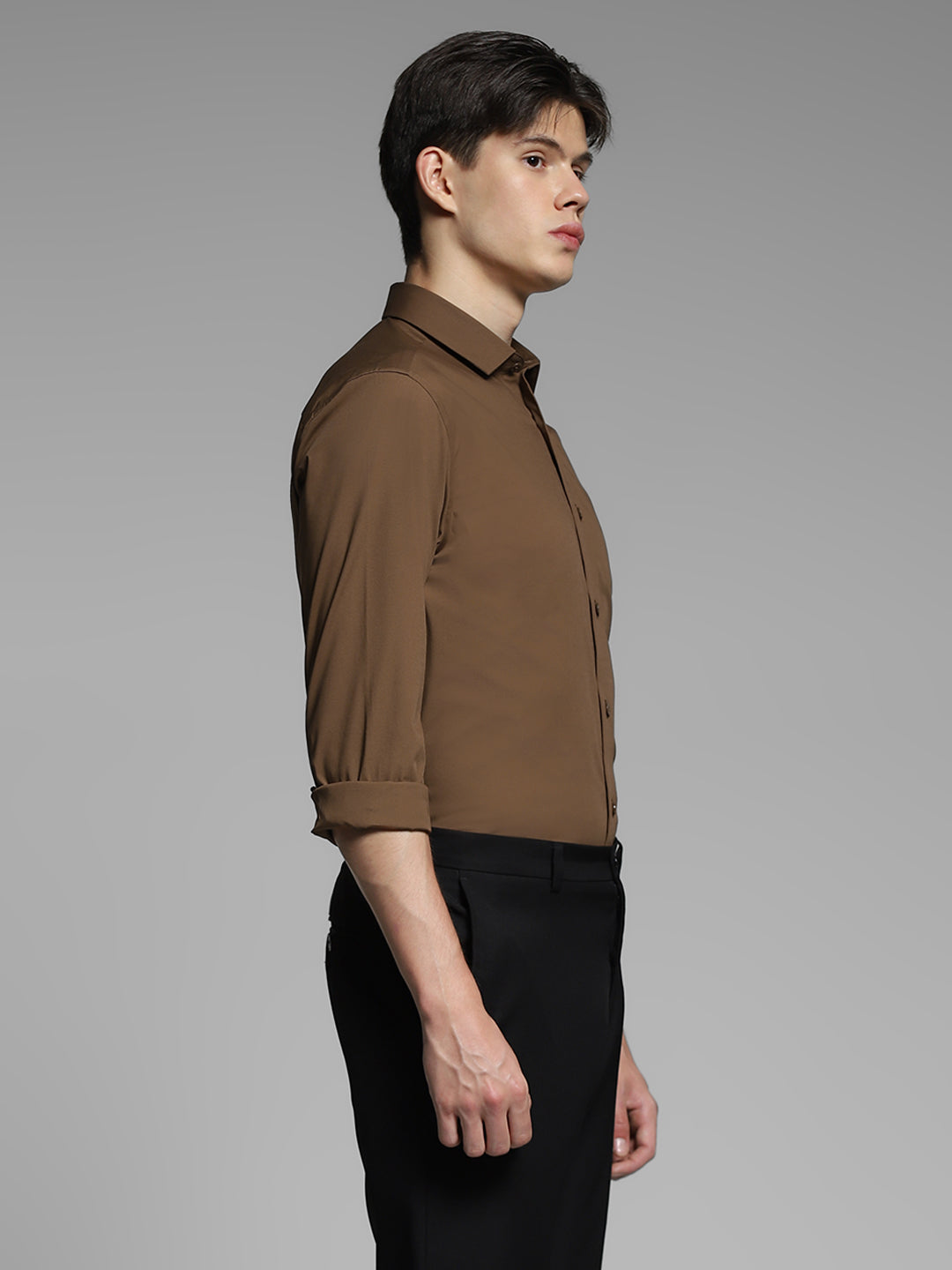 Brown Slim Fit Formal Shirt
