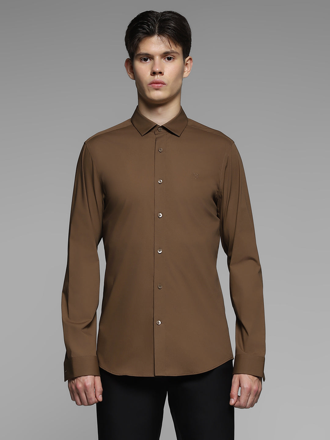 Brown Slim Fit Formal Shirt